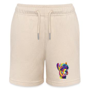 Wahnsinniges Regenbogenlama - Stanley/Stella Teenager Bio-Joggingshorts MINI BOLTER - Natur - Vorne