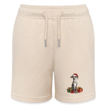 Greyhound Dog Christmas Gifts - Stanley/Stella MINI BOLTER Organic Teen Jogging Shorts - soft Ecru - Front