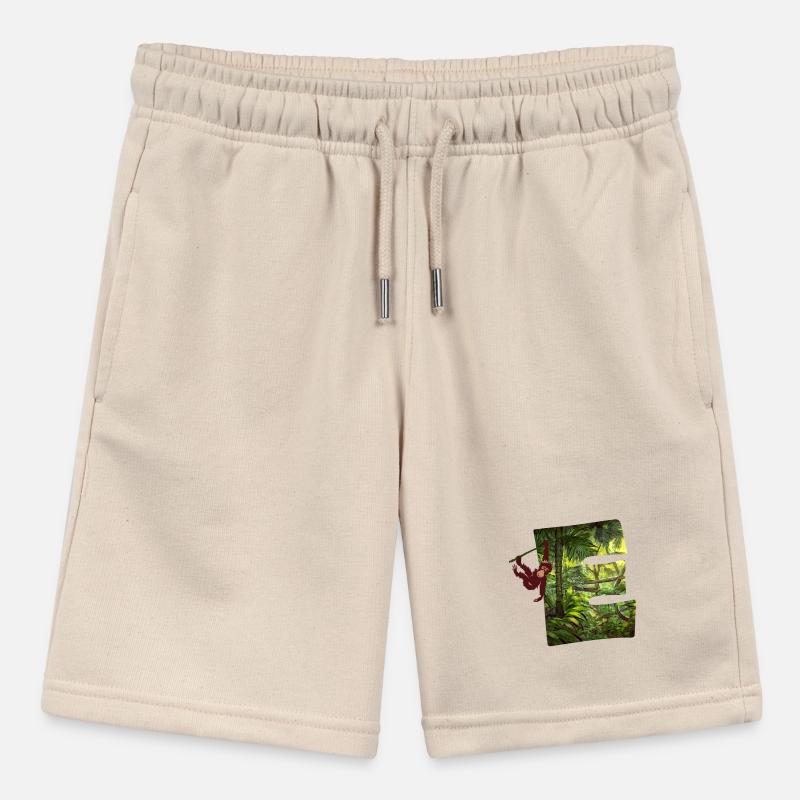 dschungel mit affe e Stanley/Stella Teenager Bio-Joggingshorts MINI BOLTER