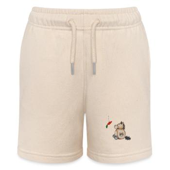 Niedliches Pony mit Möhre - Stanley/Stella Teenager Bio-Joggingshorts MINI BOLTER - Natur - Vorne