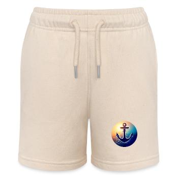 Anker-Sonnenuntergang Rund - Stanley/Stella Teenager Bio-Joggingshorts MINI BOLTER - Natur - Vorne
