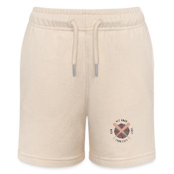 Hit Hard Run Fast Turn Left Baseball - Stanley/Stella MINI BOLTER Organic Teen Jogging Shorts - soft Ecru - Front
