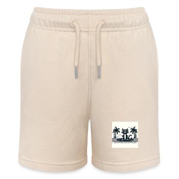 Gato Loco Surfing Cat Hang Holiday Surf Cat - Stanley/Stella MINI BOLTER Organic Teen Jogging Shorts - soft Ecru - Front