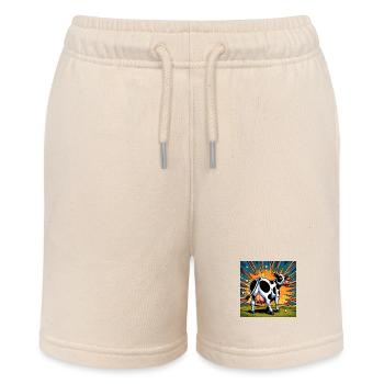 Kuh von hinten - Stanley/Stella Teenager Bio-Joggingshorts MINI BOLTER - Natur - Vorne