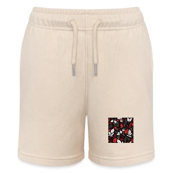 rotes Laubmuster - Stanley/Stella Teenager Bio-Joggingshorts MINI BOLTER - Natur - Vorne