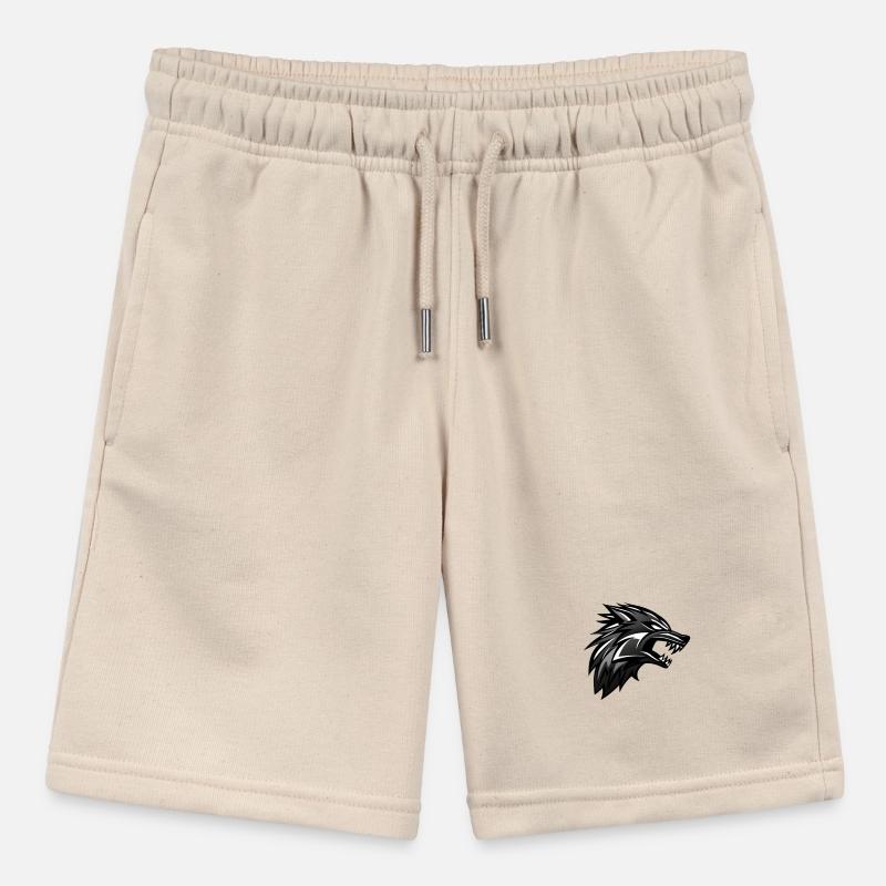 Wolf Emblem, Wild Wolf, Wolf Head Stanley/Stella MINI BOLTER Organic Teen Jogging Shorts