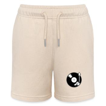 Retro Vinyl Record Minimal Motif - Stanley/Stella MINI BOLTER Organic Teen Jogging Shorts - soft Ecru - Front