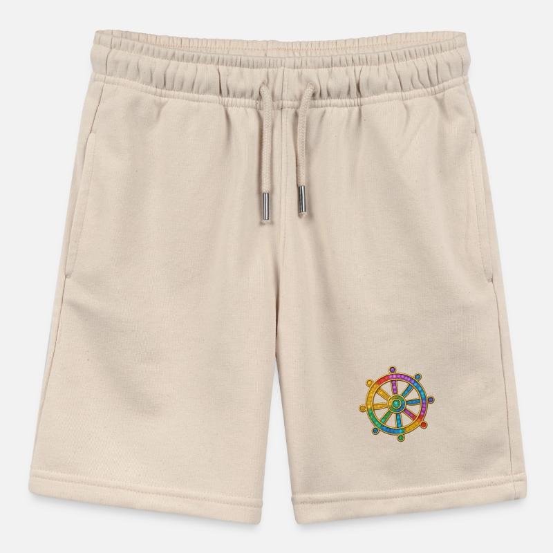 Dharma Wheel Buddhism Eightfold Path Glitter Stanley/Stella MINI BOLTER Organic Teen Jogging Shorts