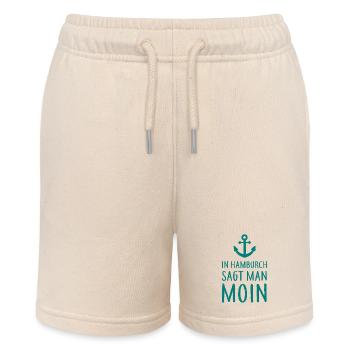 In Hamburch sagt man MOIN - Nordsee Küste Hamburg - Stanley/Stella Teenager Bio-Joggingshorts MINI BOLTER - Natur - Vorne