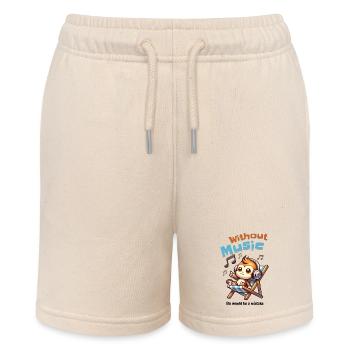 Without Music Monkey - Stanley/Stella MINI BOLTER Organic Teen Jogging Shorts - soft Ecru - Front