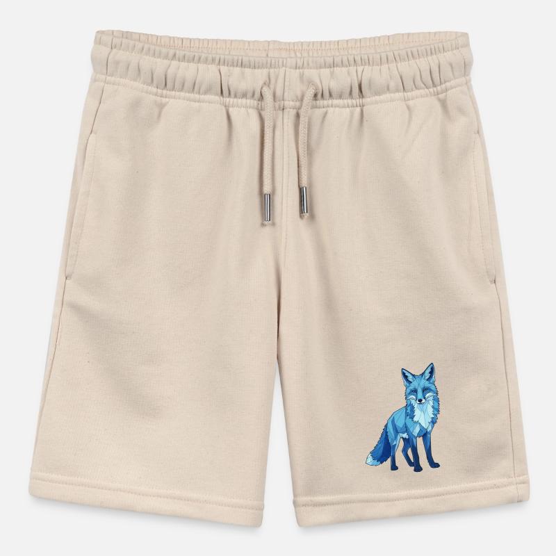 Blue polygon fox Stanley/Stella MINI BOLTER Organic Teen Jogging Shorts