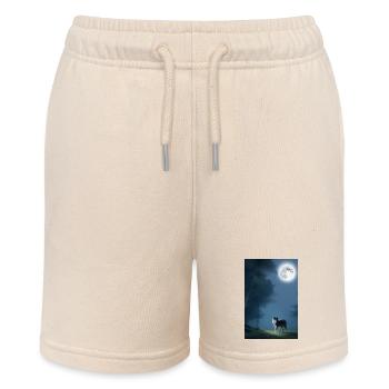 Wolf und Mond - Stanley/Stella Teenager Bio-Joggingshorts MINI BOLTER - Natur - Vorne