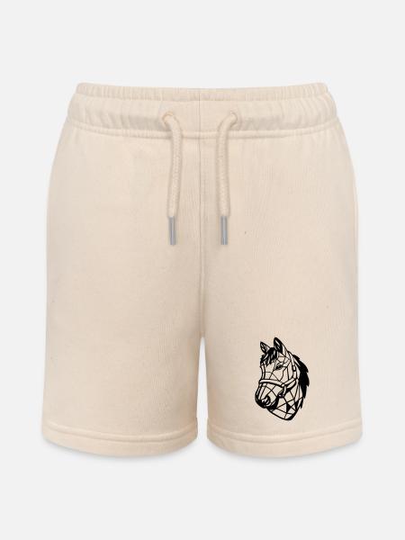 Low-Poly-Design für Pferde - Stanley/Stella Teenager Bio-Joggingshorts MINI BOLTER - Natur