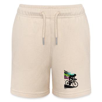 Glitch Pixel Cyclist – Digitale Speed Art - Stanley/Stella Teenager Bio-Joggingshorts MINI BOLTER - Natur - Vorne