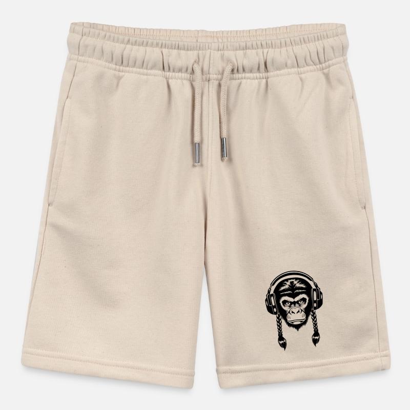 Electro Monkey Head Synth Wave Edition Shirt Stanley/Stella MINI BOLTER Organic Teen Jogging Shorts