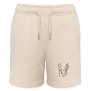 Deer antlers with crystals - Stanley/Stella MINI BOLTER Organic Teen Jogging Shorts - soft Ecru - Front