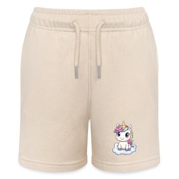 Licorne kawaii, animal magique mignon, nuage - Short bio MINI BOLTER Stanley/Stella Ado - écru doux - Devant
