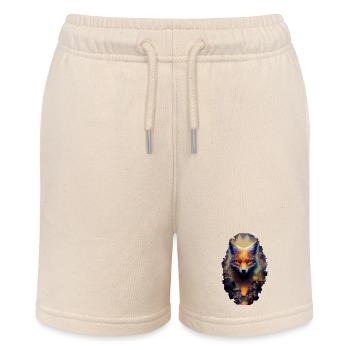Fuchs Wald Tiere Blumen Tierliebhaber Mädchen Mode - Stanley/Stella Teenager Bio-Joggingshorts MINI BOLTER - Natur - Vorne