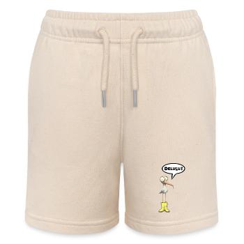 Seagull speech bubble Delulu - Stanley/Stella MINI BOLTER Organic Teen Jogging Shorts - soft Ecru - Front