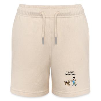 Jogger und Hund - Stanley/Stella Teenager Bio-Joggingshorts MINI BOLTER - Natur - Vorne