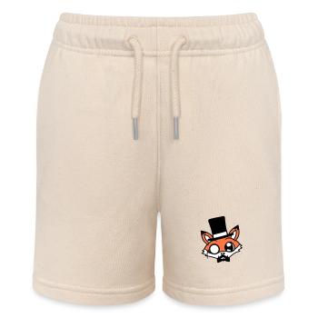 Fox Red Fox Sir Mr. Top Hat Monocle Glasses - Stanley/Stella MINI BOLTER Organic Teen Jogging Shorts - soft Ecru - Front