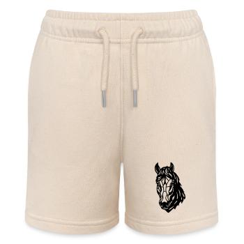 Head of a horse in low polygon style - Stanley/Stella MINI BOLTER Organic Teen Jogging Shorts - soft Ecru - Front