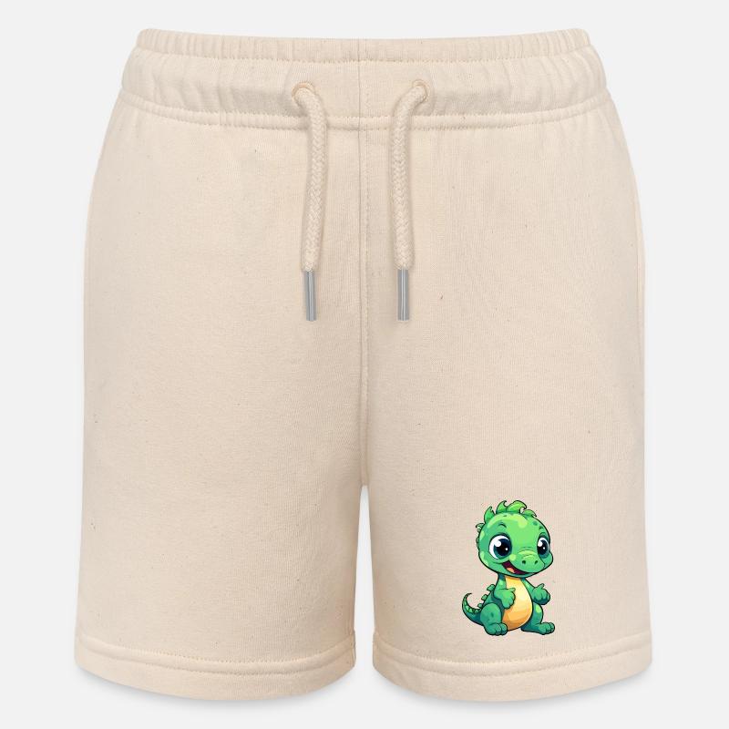 Mignon bébé dinosaure souriant - Short bio MINI BOLTER Stanley/Stella Ado - écru doux