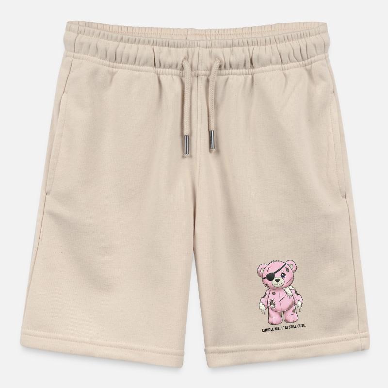 Patchwork Pink Teddy Bear with Eye Patch Stanley/Stella MINI BOLTER Organic Teen Jogging Shorts