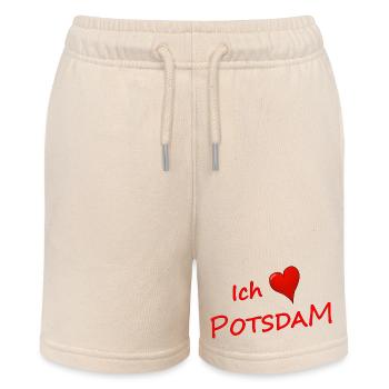 ICH LIEBE POTSDAM - Stanley/Stella Teenager Bio-Joggingshorts MINI BOLTER - Natur - Vorne