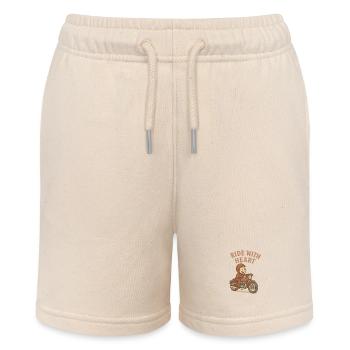 Ride With Heart Moto - Stanley/Stella MINI BOLTER Organic Teen Jogging Shorts - soft Ecru - Front