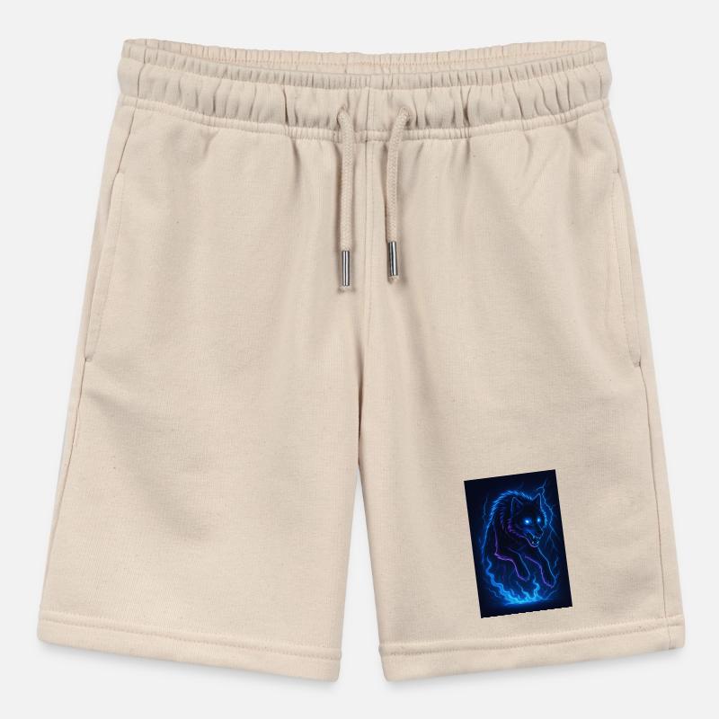 Neon Wolf in Thunder Darkness Stanley/Stella MINI BOLTER Organic Teen Jogging Shorts