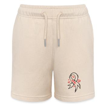Hope Heart Cancer Loop - Stanley/Stella MINI BOLTER Organic Teen Jogging Shorts - soft Ecru - Front