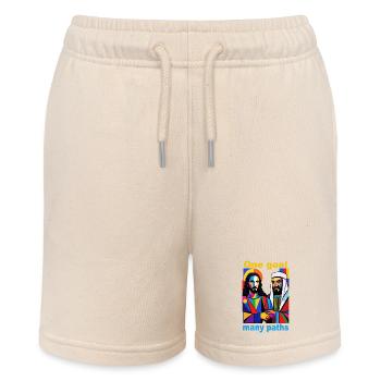 One Goal Many Paths Pop Art Duo - Stanley/Stella Teenager Bio-Joggingshorts MINI BOLTER - Natur - Vorne