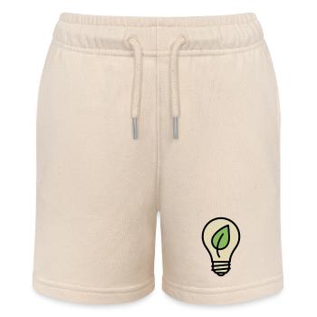 Light Bulb Leaf Eco Idea - Stanley/Stella MINI BOLTER Organic Teen Jogging Shorts - soft Ecru - Front