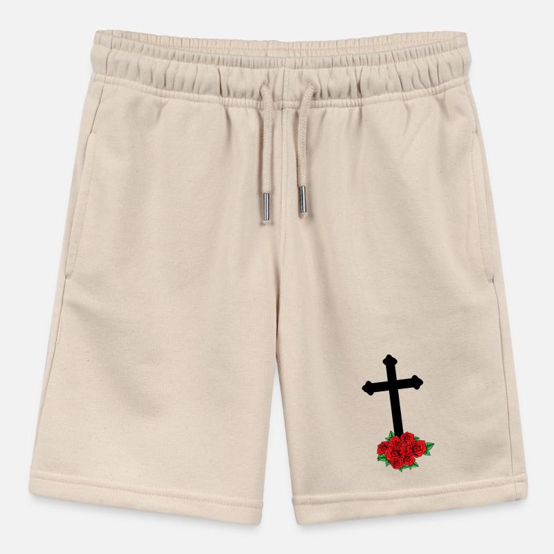 Roses Mourning Death Cross Funeral Beyond Grave Stanley/Stella MINI BOLTER Organic Teen Jogging Shorts