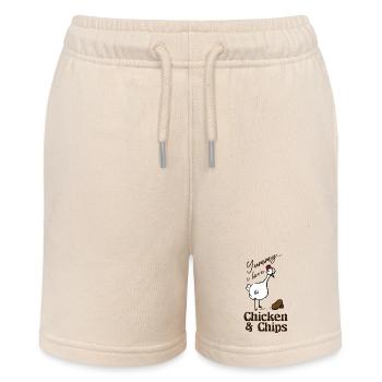 chicken and chips - Stanley/Stella MINI BOLTER Organic Teen Jogging Shorts - soft Ecru - Front