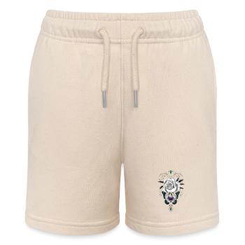 Pink Ornamental Butterfly - Stanley/Stella MINI BOLTER Organic Teen Jogging Shorts - soft Ecru - Front