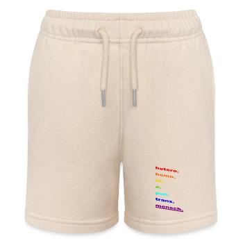 Rainbow Identity: Homo Bi Pan Trans - Stanley/Stella MINI BOLTER Organic Teen Jogging Shorts - soft Ecru - Front