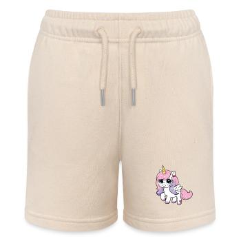 Unicorn with stars - Stanley/Stella MINI BOLTER Organic Teen Jogging Shorts - soft Ecru - Front