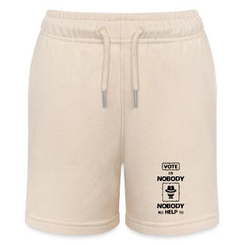 NO BODY, sprüche, help - Stanley/Stella Teenager Bio-Joggingshorts MINI BOLTER - Natur - Vorne