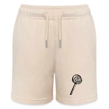 Lolli Lutscher Design klassisch - Stanley/Stella Teenager Bio-Joggingshorts MINI BOLTER - Natur - Vorne