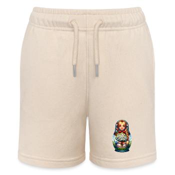  Matroschka auf russisch Matryoshka Doll Russian - Stanley/Stella Teenager Bio-Joggingshorts MINI BOLTER - Natur - Vorne