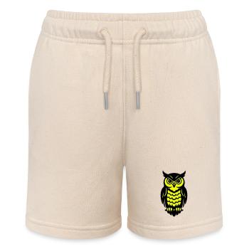 Pop Art hiboux design - Short bio MINI BOLTER Stanley/Stella Ado - écru doux - Devant