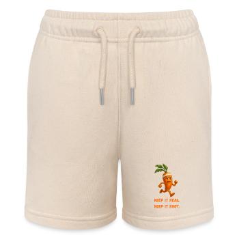 Carrot Runner – Keep It Real Root Caricature - Stanley/Stella MINI BOLTER Organic Teen Jogging Shorts - soft Ecru - Front