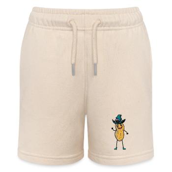 Erdnuss Wald Zwerg Troll Gnom Waldbewohner - Stanley/Stella Teenager Bio-Joggingshorts MINI BOLTER - Natur - Vorne