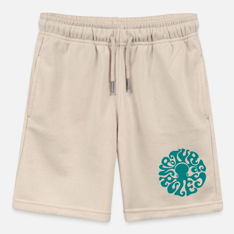 NATURE RULES! Psychedelic Octopus Sixties Turquoise Stanley/Stella MINI BOLTER Organic Teen Jogging Shorts