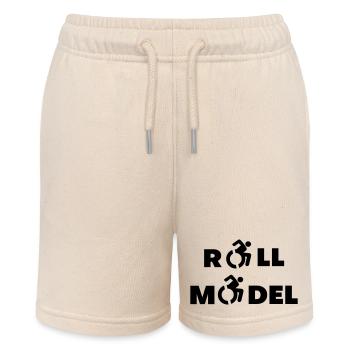 Jeder Rollstuhlfahrer ist ein Vorbild # - Stanley/Stella Teenager Bio-Joggingshorts MINI BOLTER - Natur - Vorne