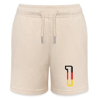 Nummer 1 Deutschland Trikot Zahl 1 Jahr - Stanley/Stella Teenager Bio-Joggingshorts MINI BOLTER - Natur - Vorne