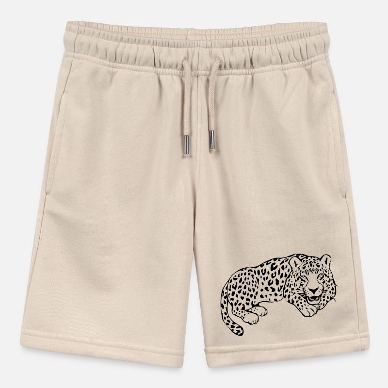 Leopard Black Lepard Pattern T-shirt Gift Stanley/Stella MINI BOLTER Organic Teen Jogging Shorts