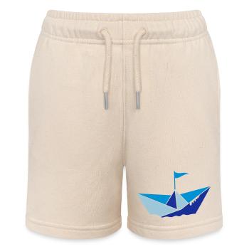 petit bateau en papier dans l'eau avec drapeau - Short bio MINI BOLTER Stanley/Stella Ado - écru doux - Devant